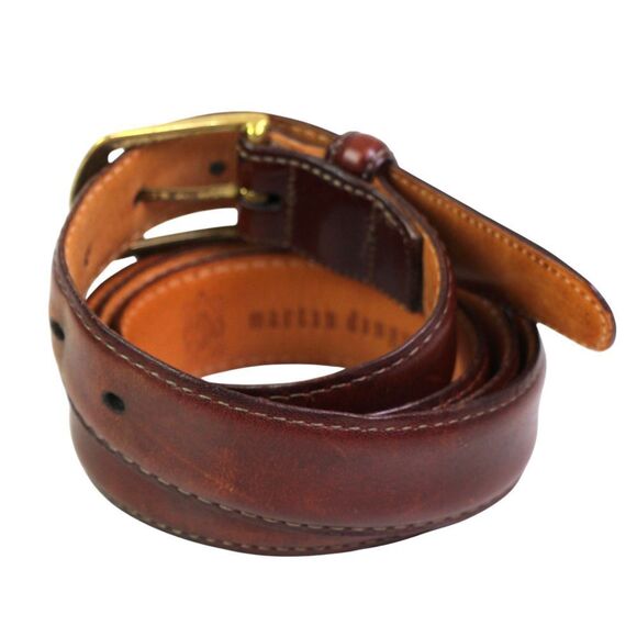 Martin Dingman BROWN GENUINE LEATHER 1 1/8"Wd CASUAL DRESS MEN'S BELT Sz 38(38A - Picture 4 of 15